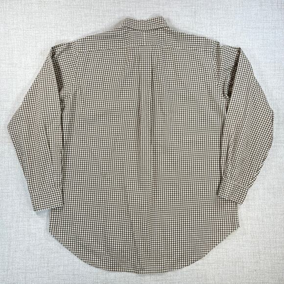 Ralph Lauren Classic Fit Dress Shirt Men's L Cream Olive Check Purple Pony - Picture 3 of 11